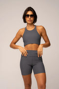 Conjunto Short e Top Nadador Canelado Cinza