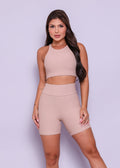 Conjunto Short e Top Nadador Canelado Bege