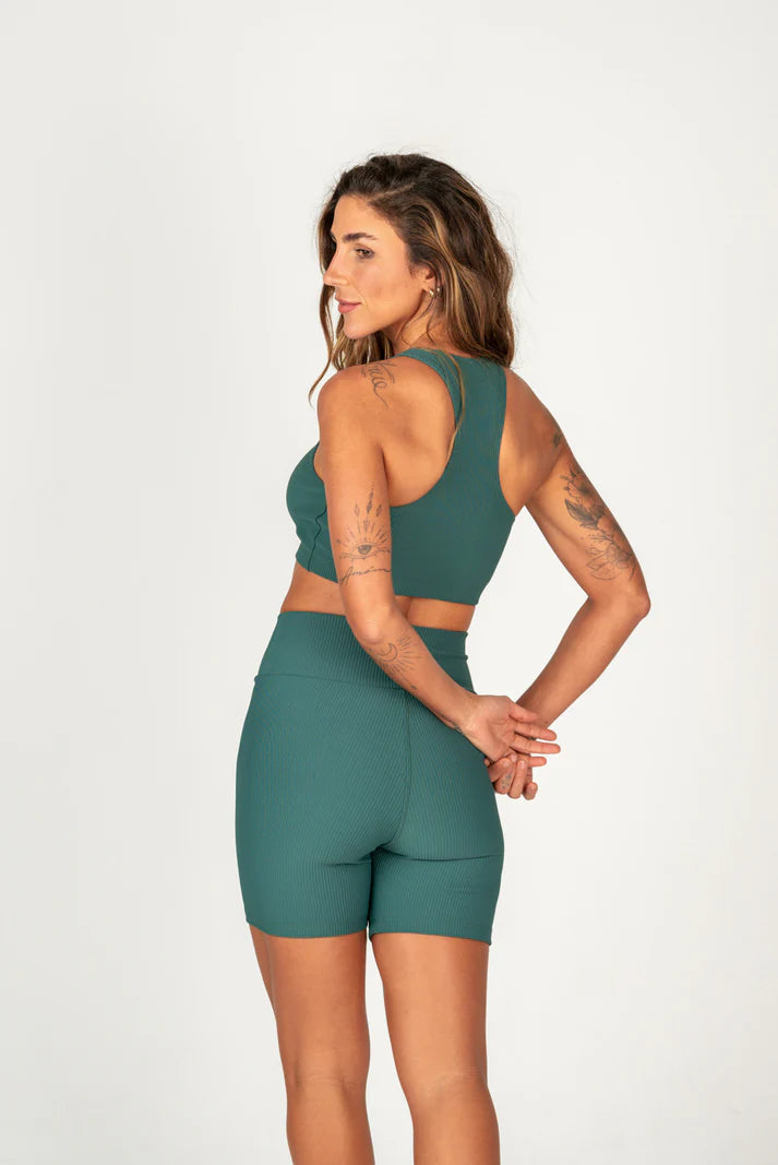 Conjunto Short e Top Nadador Canelado verde