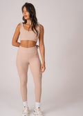Conjunto Legging e Top Alças Retas Bege