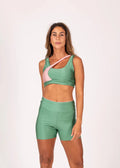 Conjunto Short e Top Jolie Premium Verde Jade e Rosa