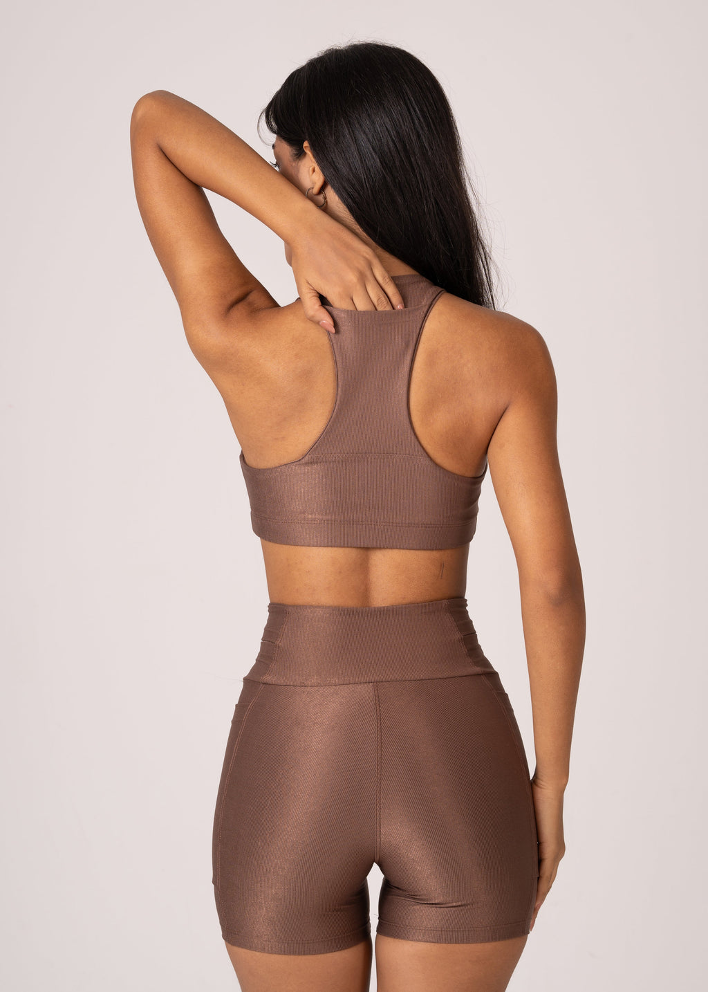 Conjunto Preto Runner Short e Top Lovers Capuccino