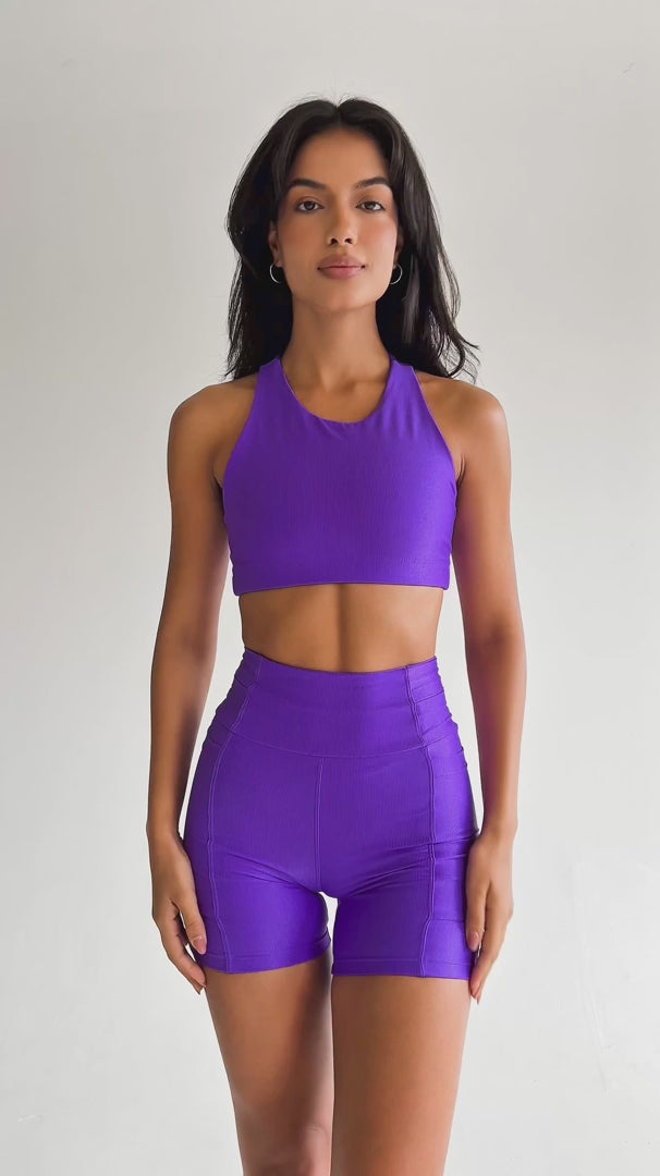 Conjunto Preto Runner Short e Top Lovers Capuccino