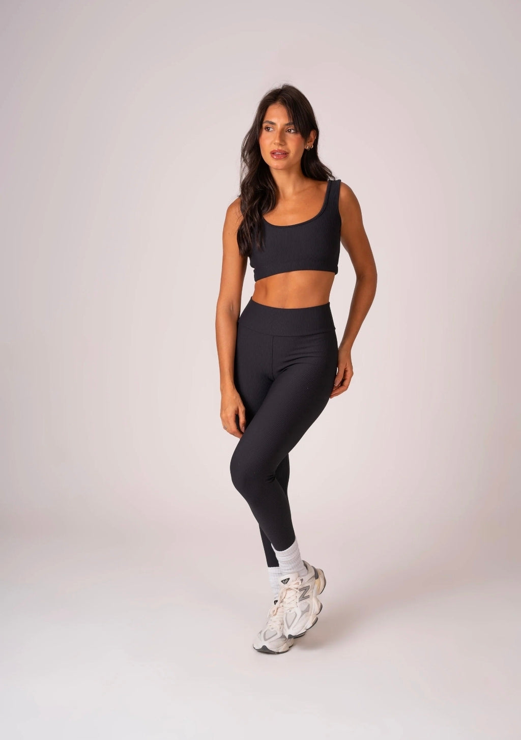 Conjunto Legging e Top Alças Retas Preto