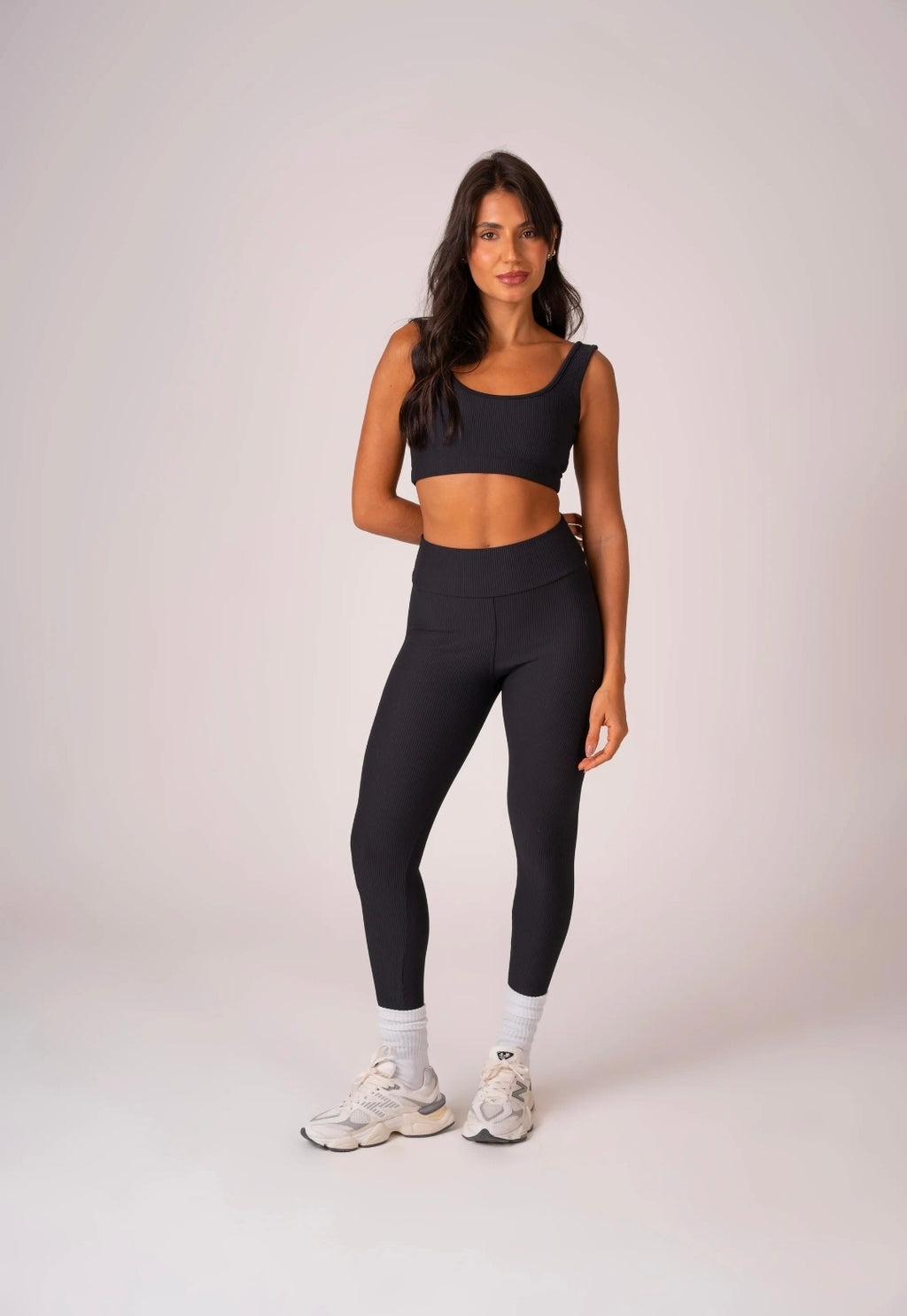 Conjunto Legging e Top Alças Retas Preto